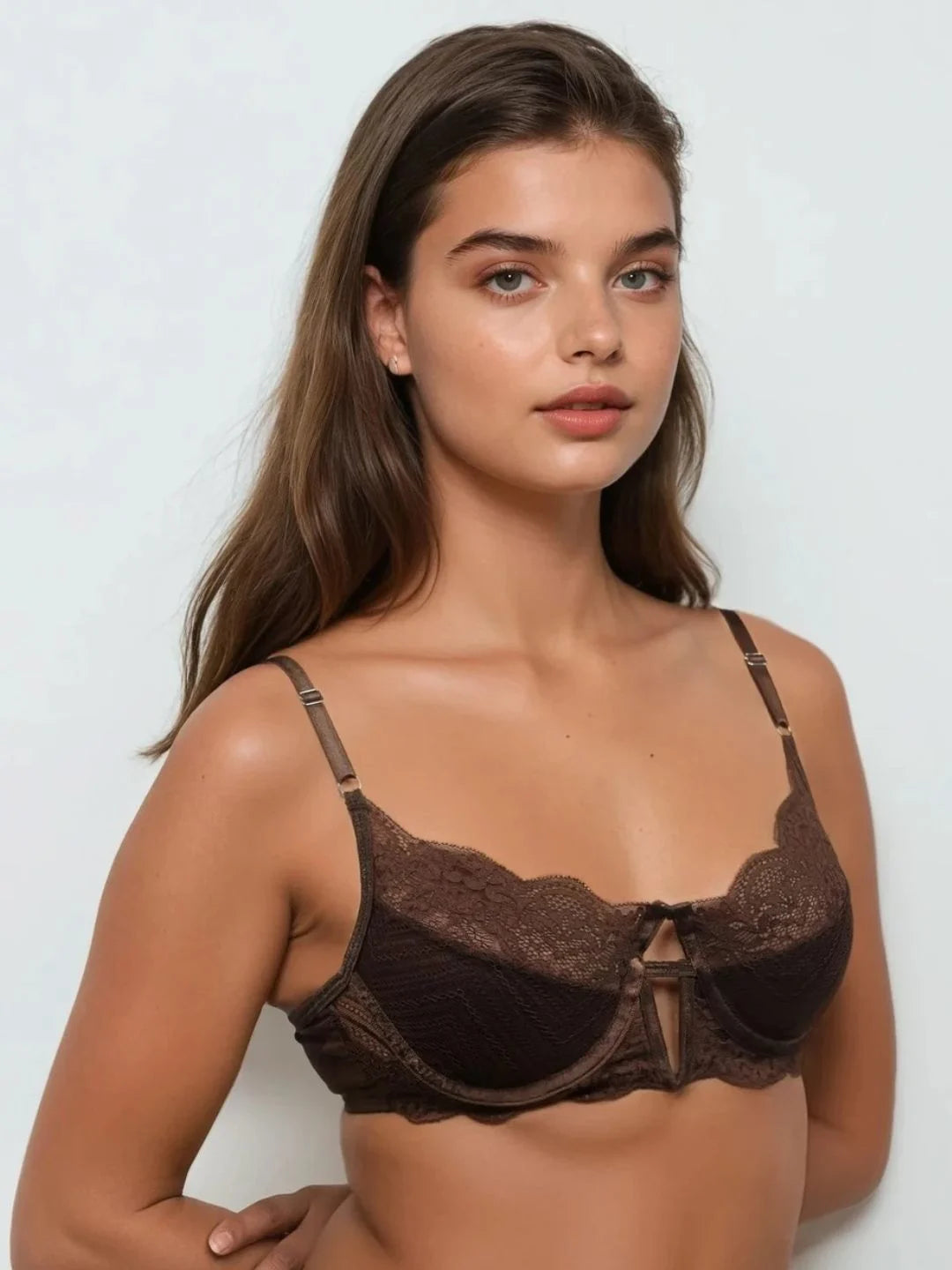 Fairy Lace Brown Non-Padded Wired Bra