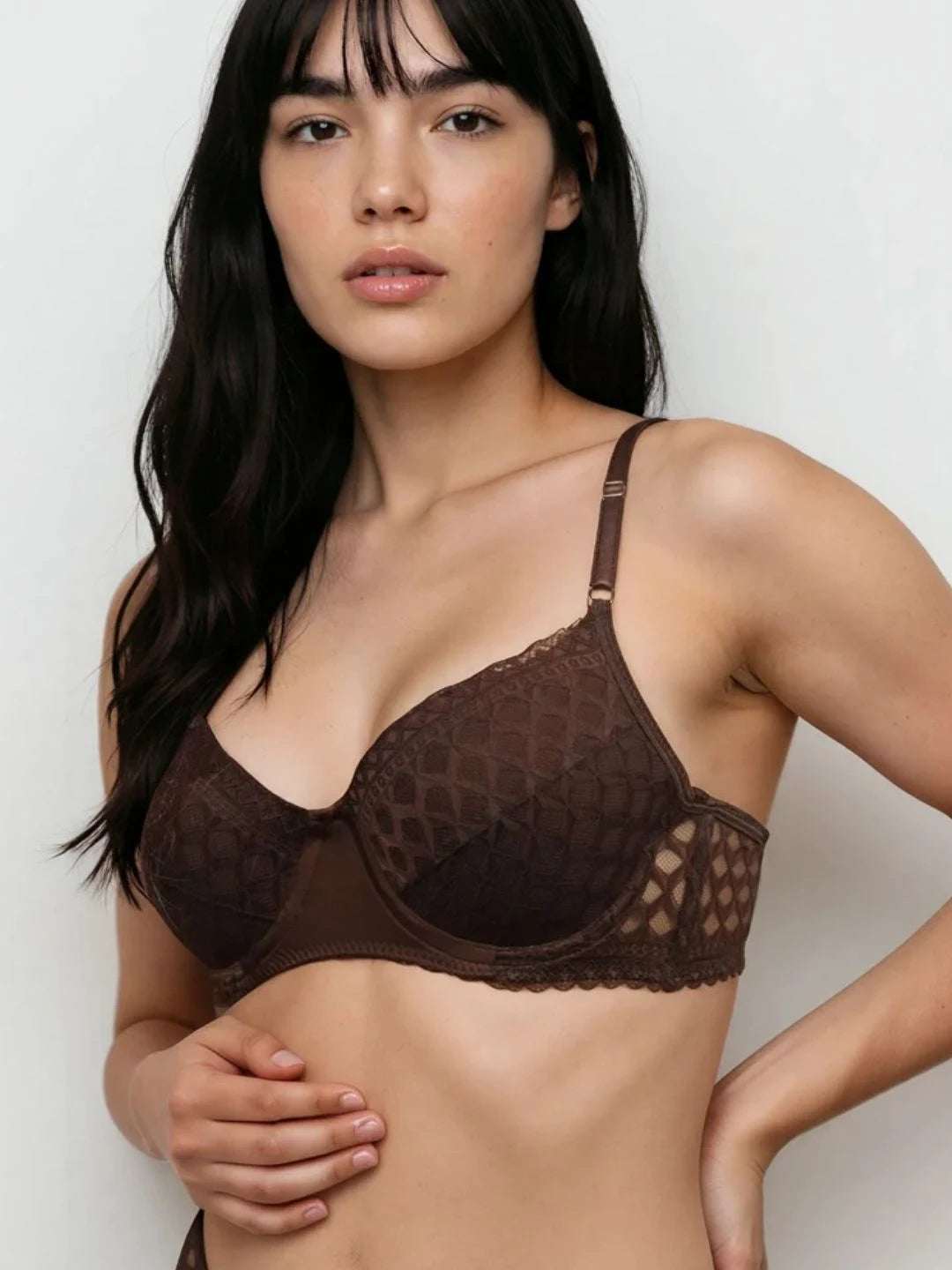 The Mono Daily Brown Lace Push-Up Bra