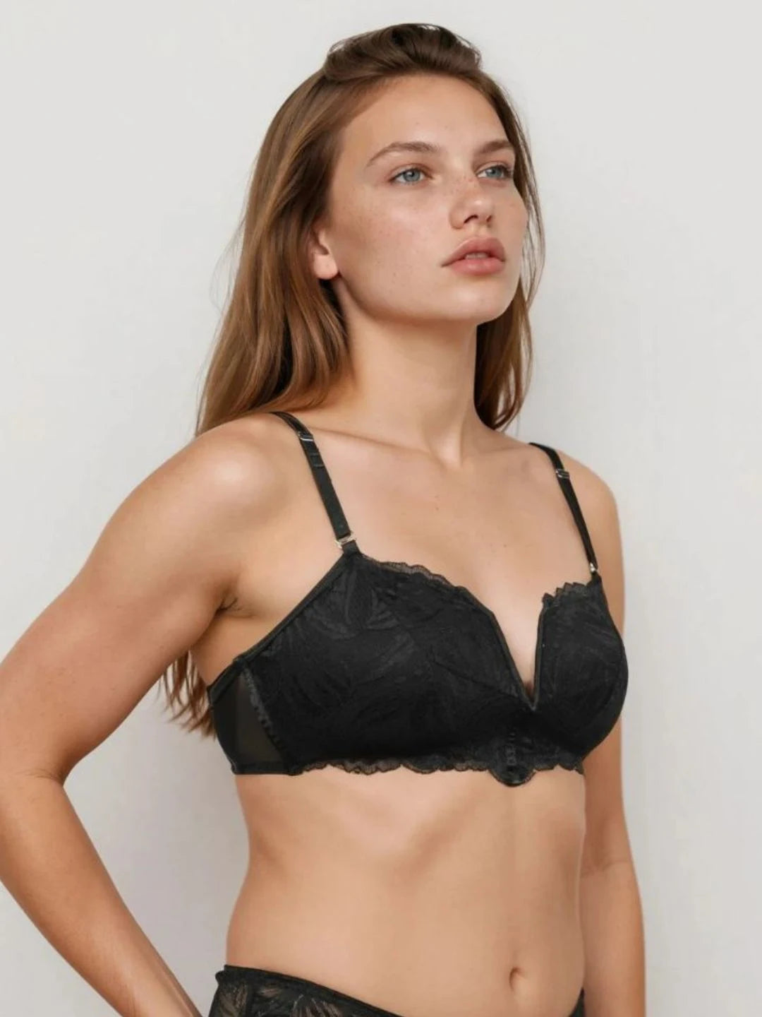 Edit Blue Lace V-Wired Bra